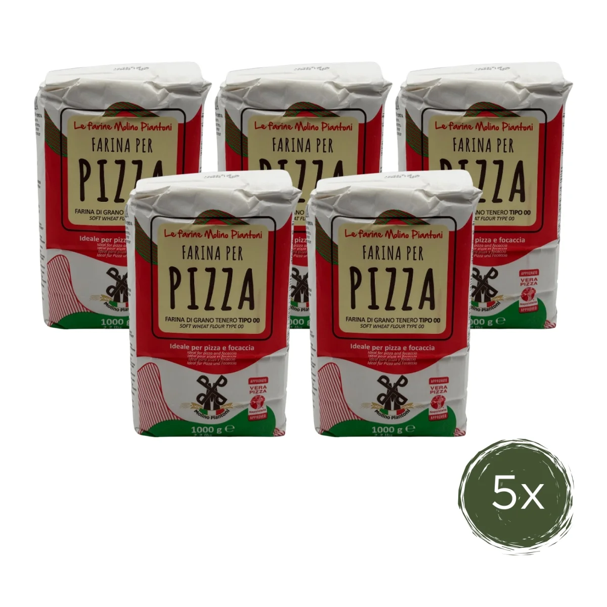 Molino Piantoni Farina per Pizza Tipo 00 Sparset 5x1kg – jetzt -26%