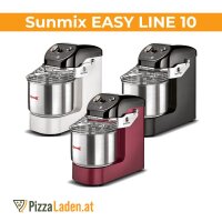 Sunmix EASY Line 10 Professionelle Teigknetmaschine - 10 kg Rubinrot mit Innenbeleuchtung
