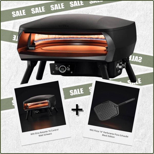 Witt Etna Rotante 16” Control (Matt Schwarz) + Witt Black Series Pizzaschaufel 14”