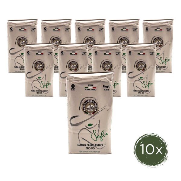 10x Molino Dallagiovanna LeDivine "Sofia" Pizzamehl Tipo 00 - 1kg - kurzes MHD