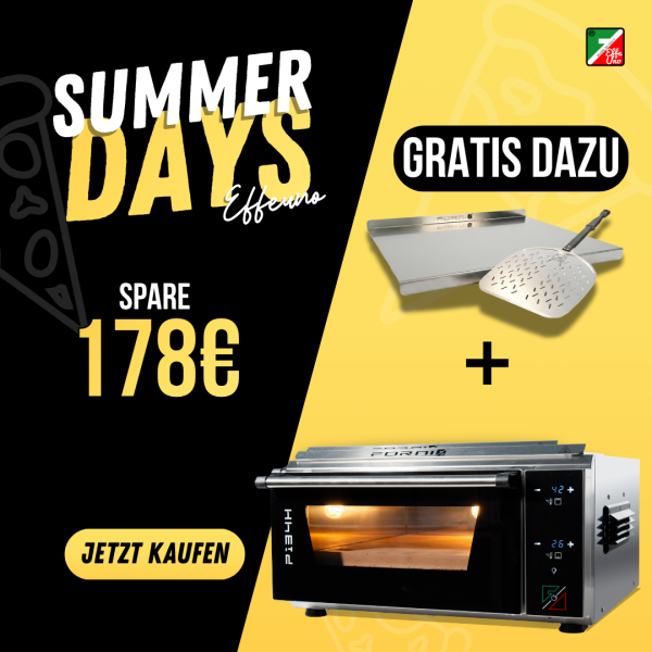 Effeuno P134H 509 PRO Sommer-Set (inkl. Pizzaschaufel & Knetblech 60cm)