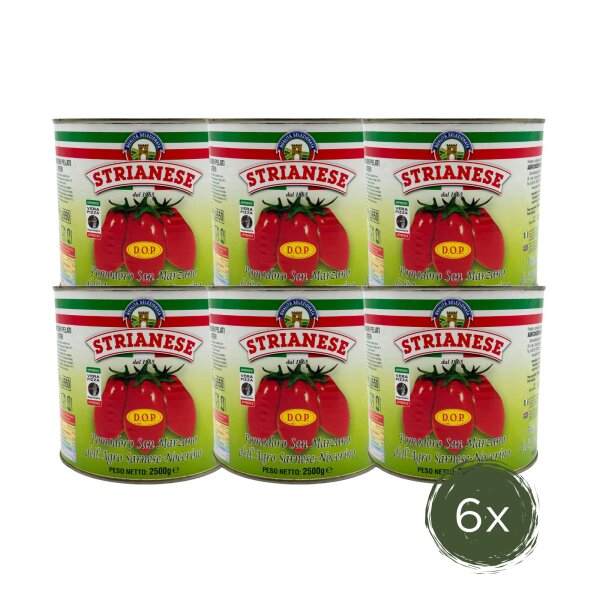 Strianese San Marzano Tomaten DOP 2,5kg 6er-Set
